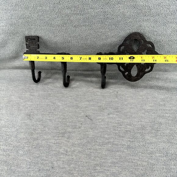 Wall Mounted Black Heavy Skeleton Key 3 Hook Key Holder I - Picture 4 of 7